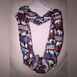 Vibrant Elephant Pattern Scarf